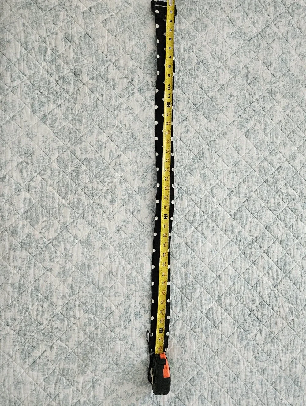 Carolina Herrera Polka Dot Wide Black Belt with Fabric Buckle Size Large